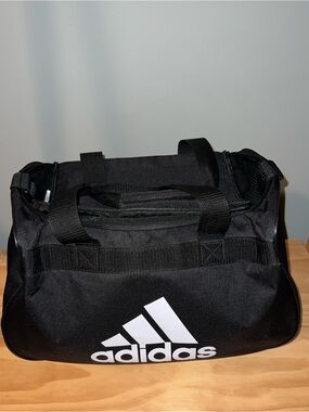 Adidas Black and White Logo Duffel Bag